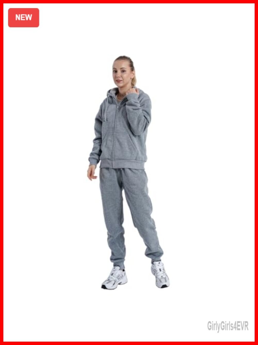 Sherpa Lined Zip Hoodie and Pants Sweatsuit Set 2 Piece Fleece Winter Outfit
